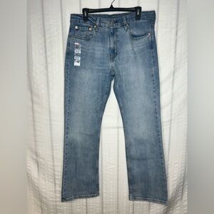 New Levi's 527 Jeans Mens 34x32 Blue Slim Bootcut Stretch Denim Light Wash NWT